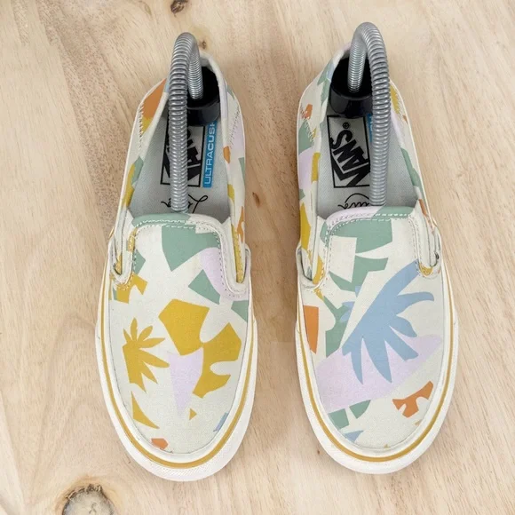 Vans Lelia Hurst Abstract Tropical Print Slip On Pro Sneakers‎ White Multi 6 - Picture 4 of 11